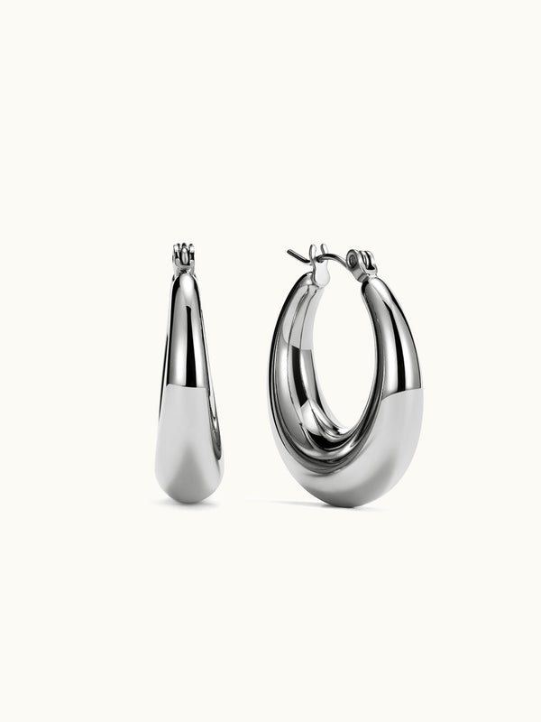 Silber Hoop Huggie Ohrringe