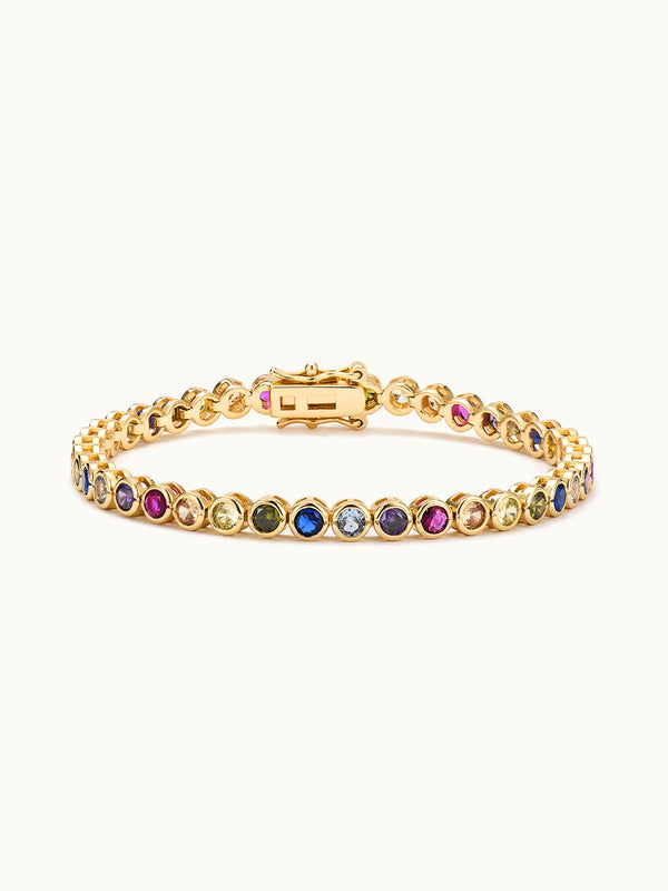 Rainbow Bezel Tennis Armband