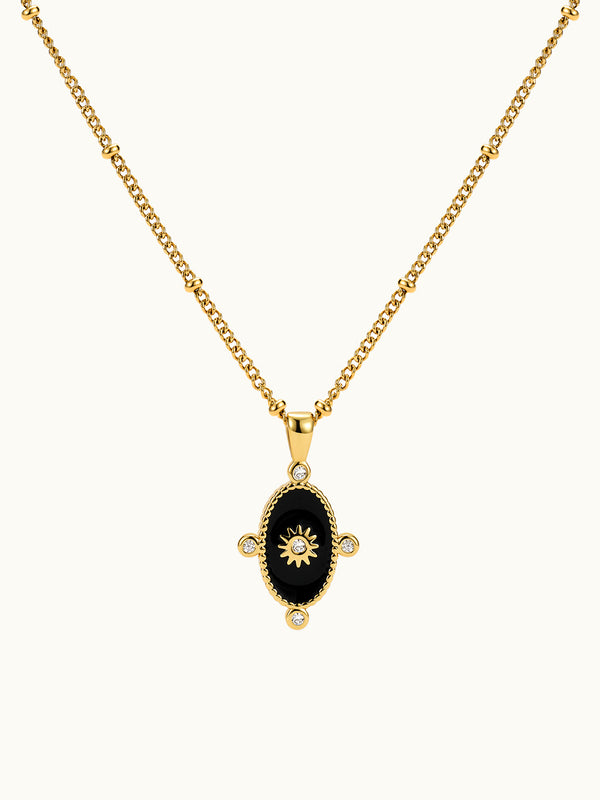 Vintage Star Enamel Oval Kette