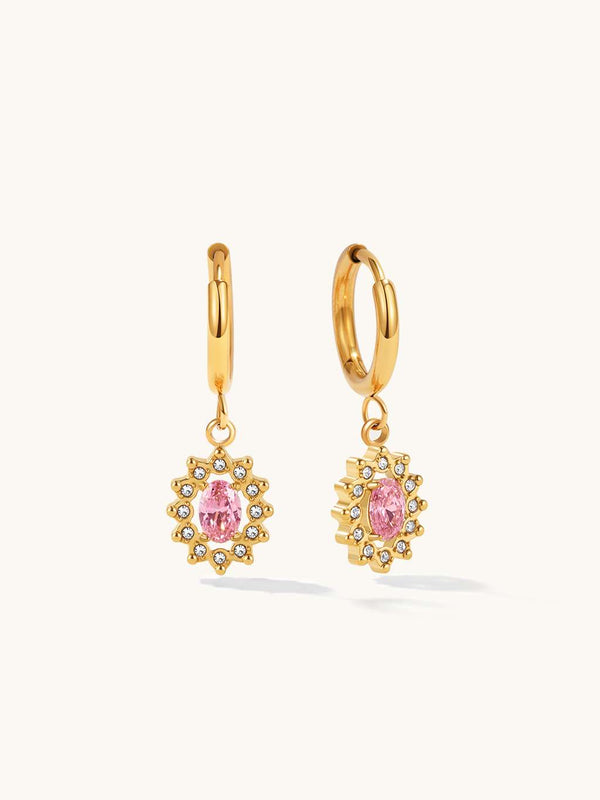 Oval Diamond Drop Ohrringe