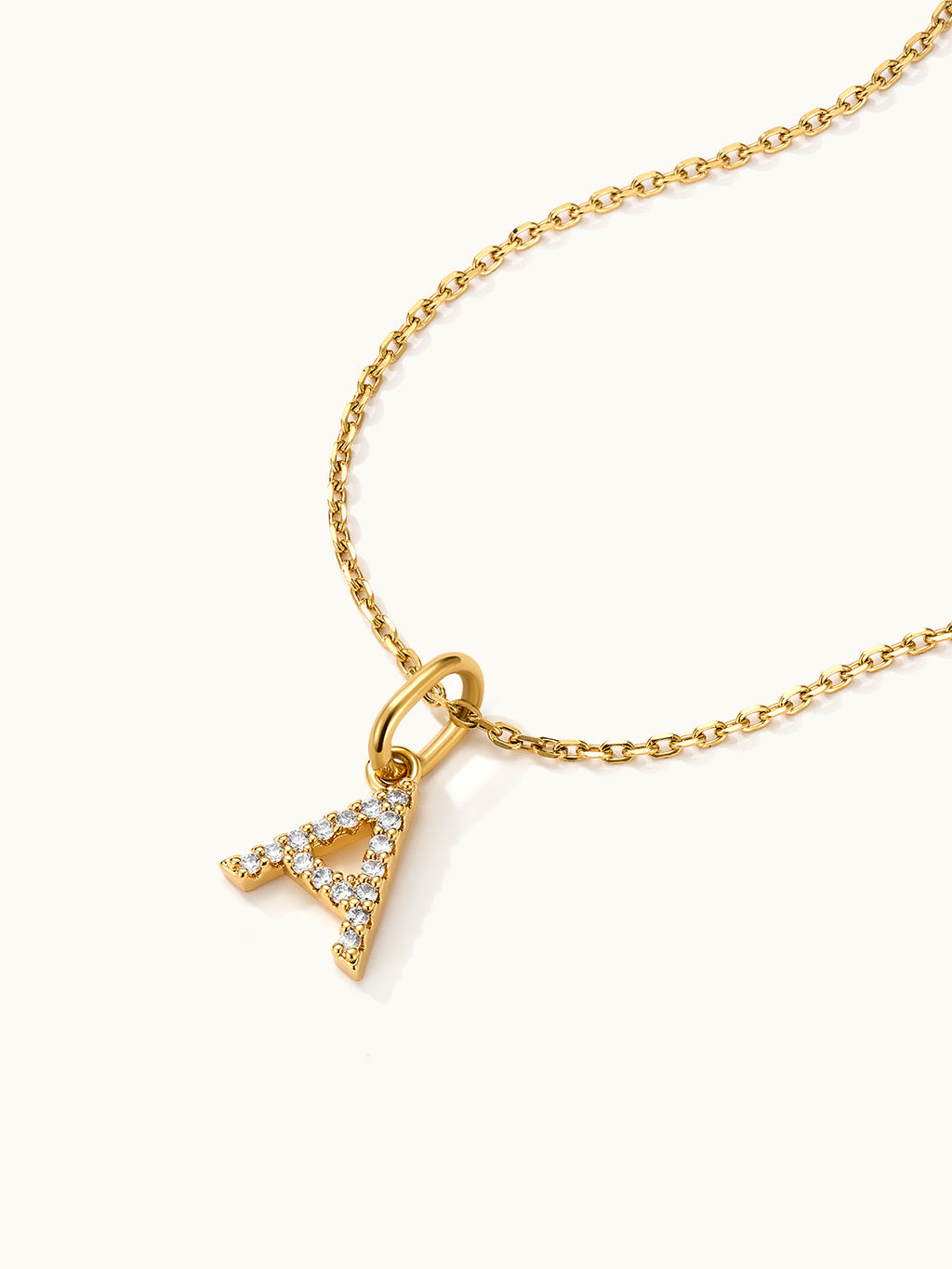 Diamond Pave Letter P Kette