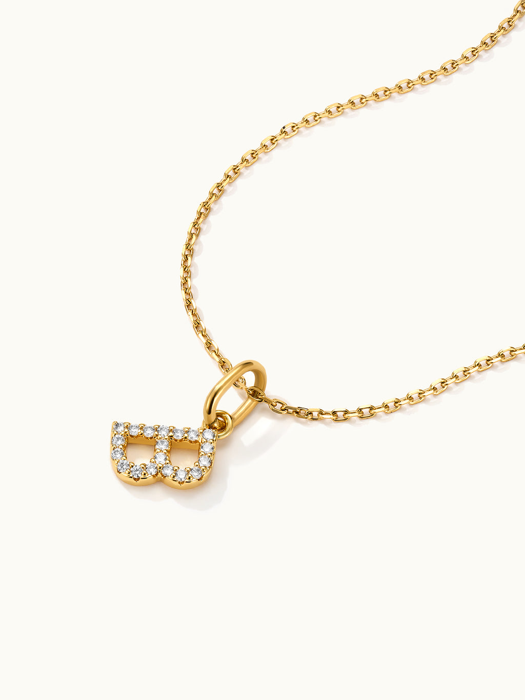 Diamond Pave Letter B Kette
