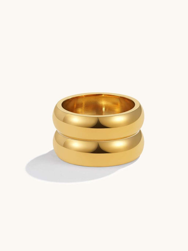 Double Chunky Ring Gold