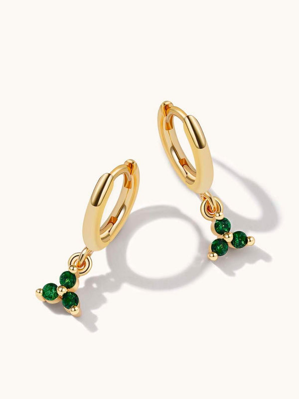 Triple Green Zirkon Ohrringe