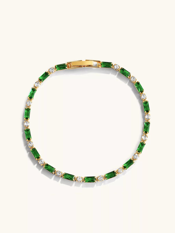 Green Tennis Armband Gold