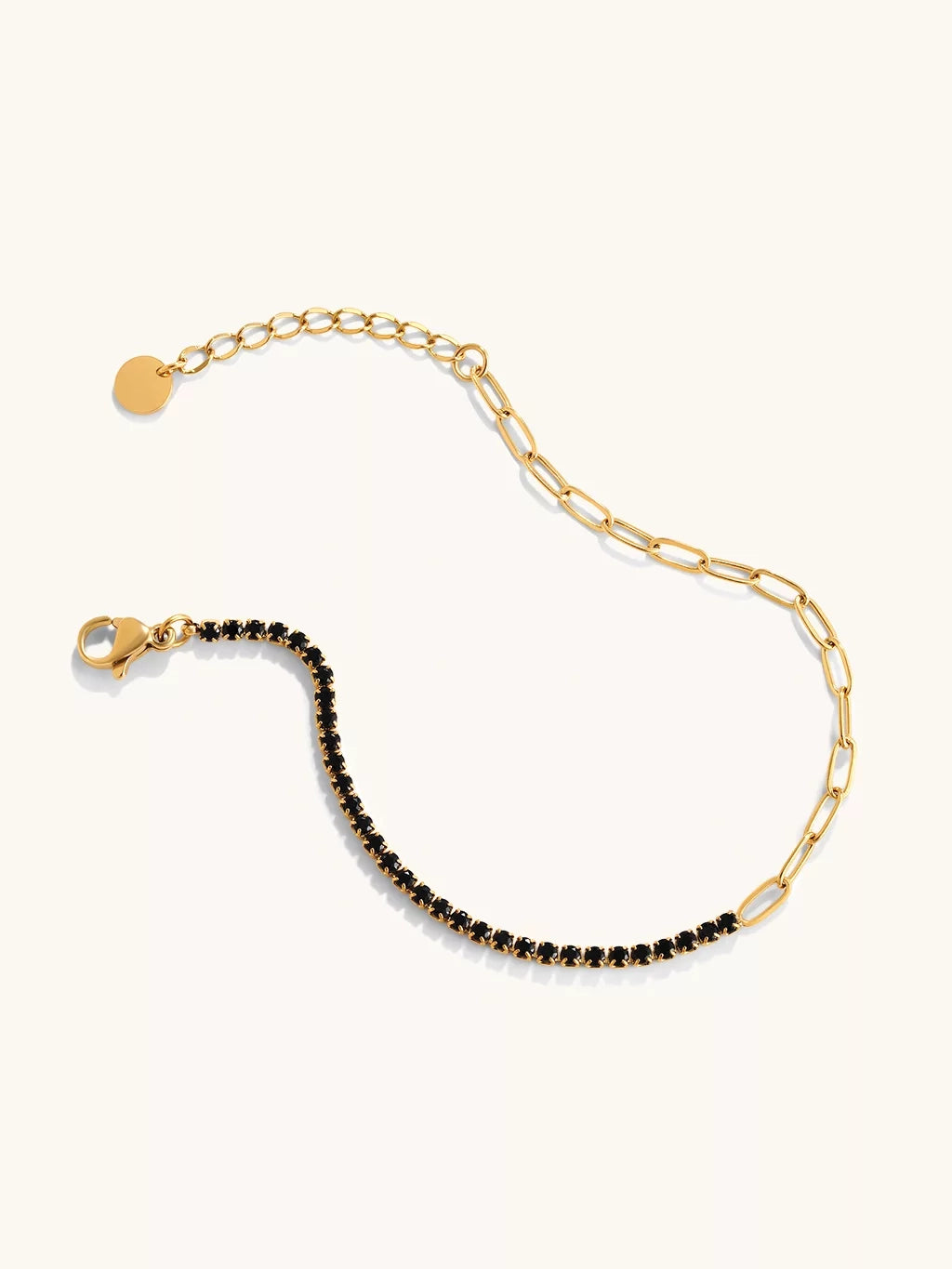 Half Tennis And Chain Armband
