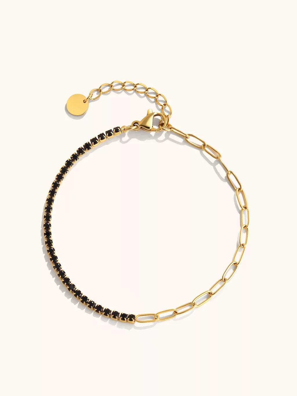 Half Tennis And Chain Armband