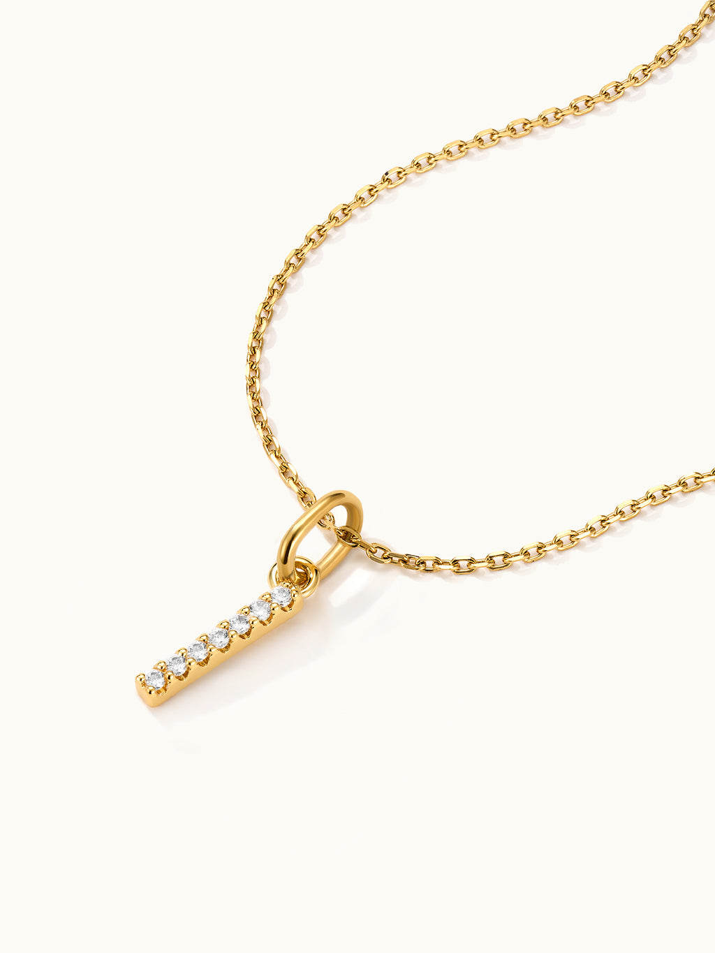 Diamond Pave Letter W Kette