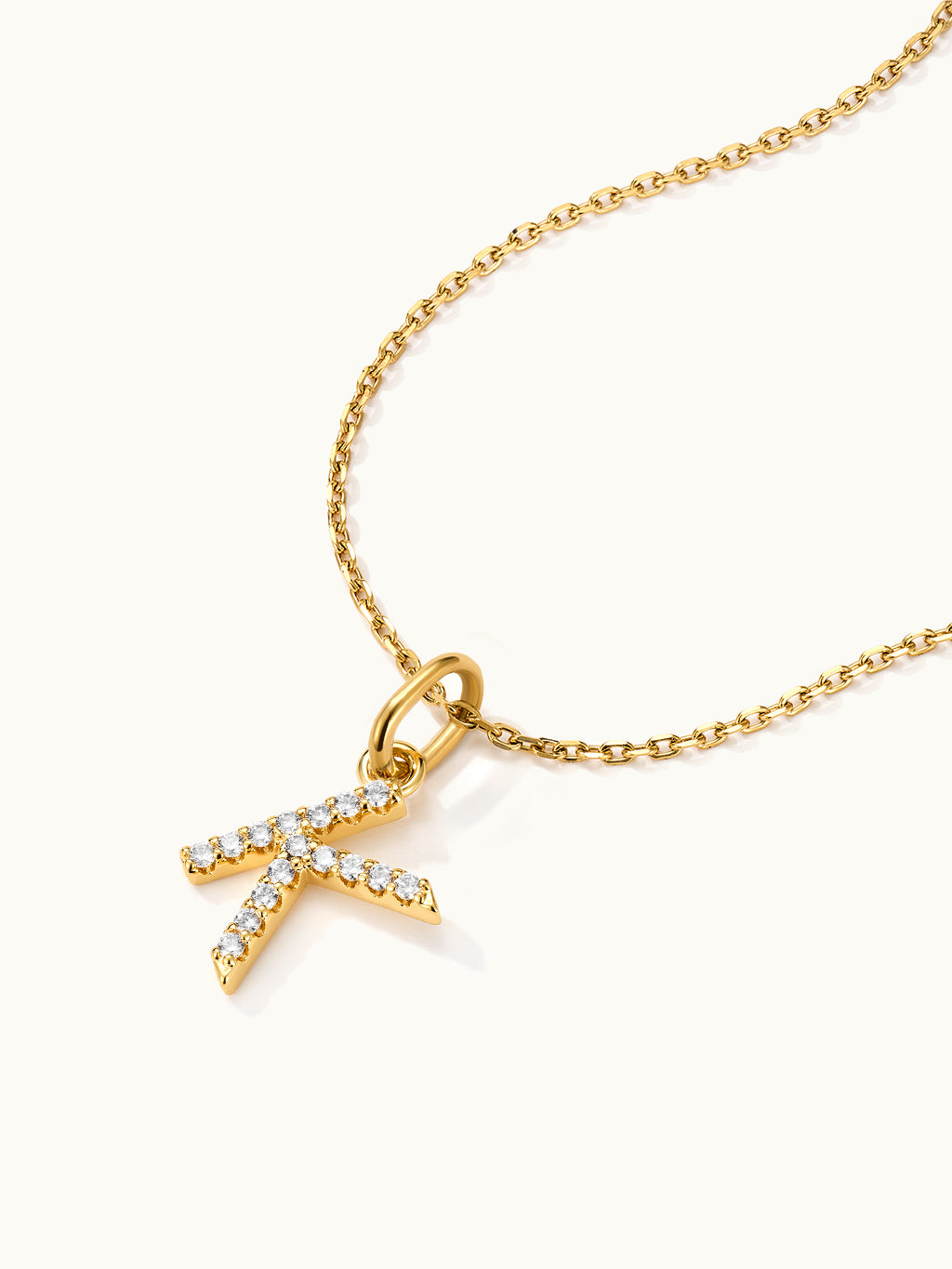 Diamond Pave Letter R Kette