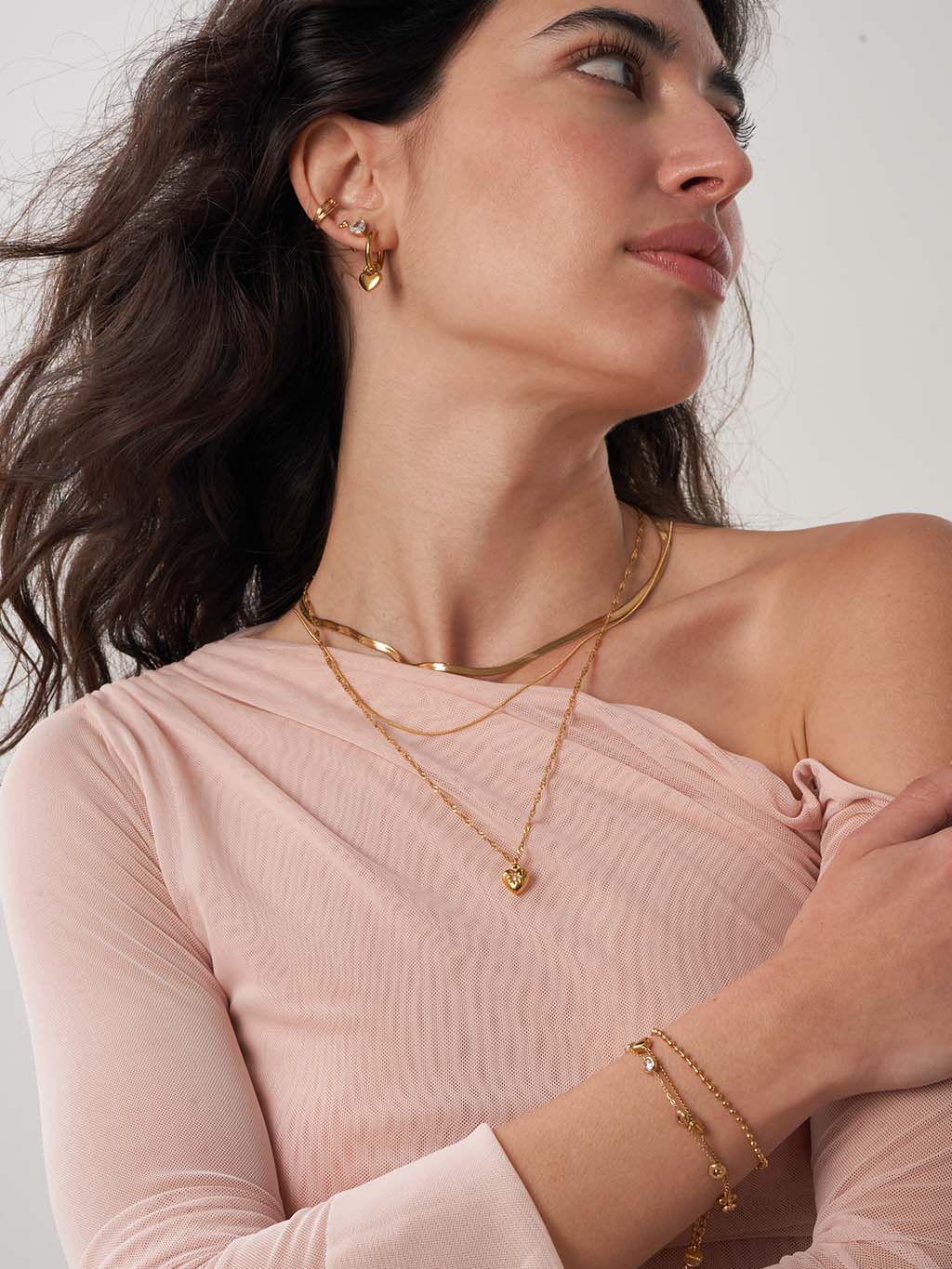 Little Heart Stud Ohrringe Gold