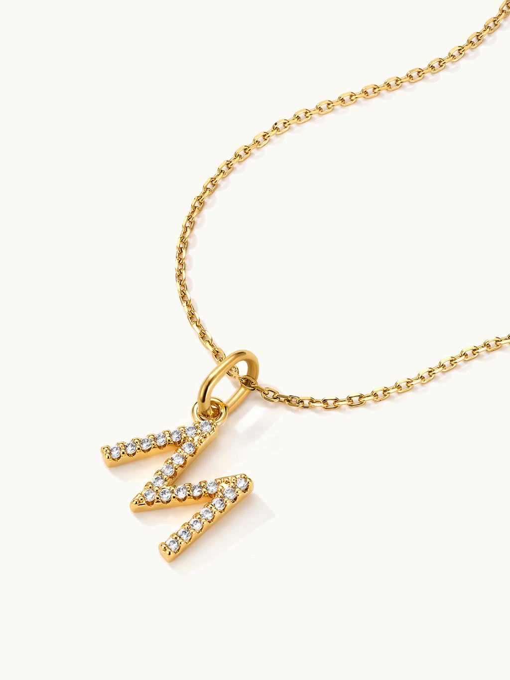Diamond Pave Letter J Kette