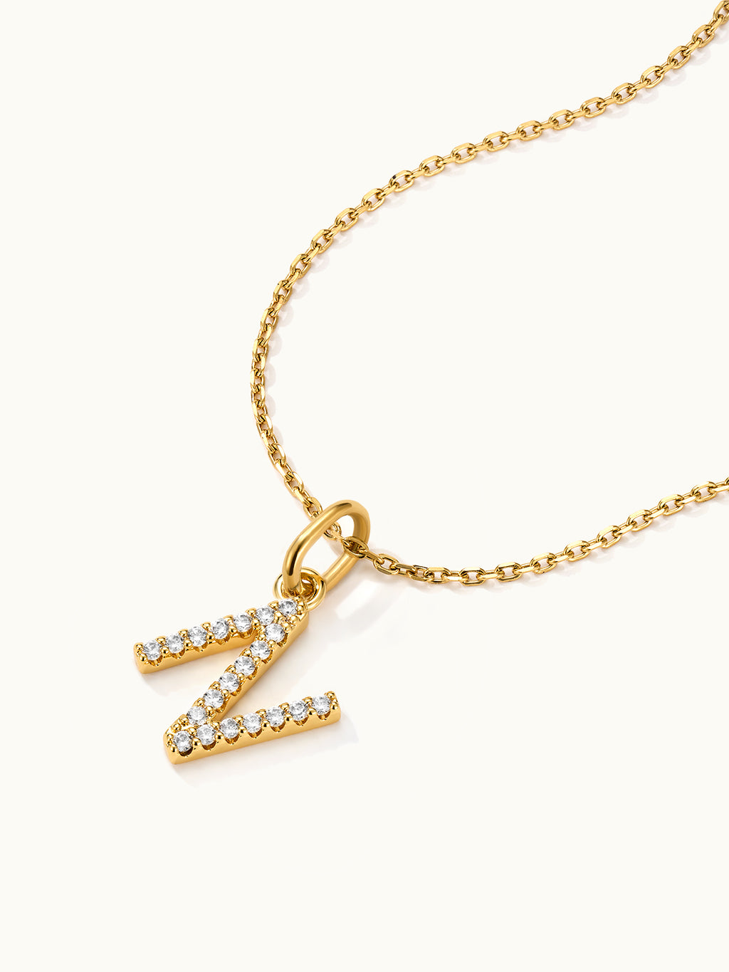 Diamond Pave Letter J Kette