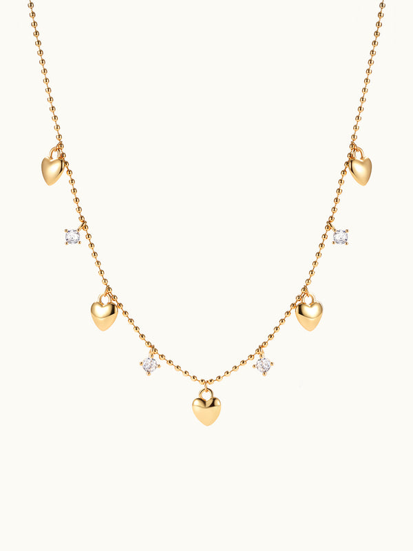 Puffy Heart Dangle Kette