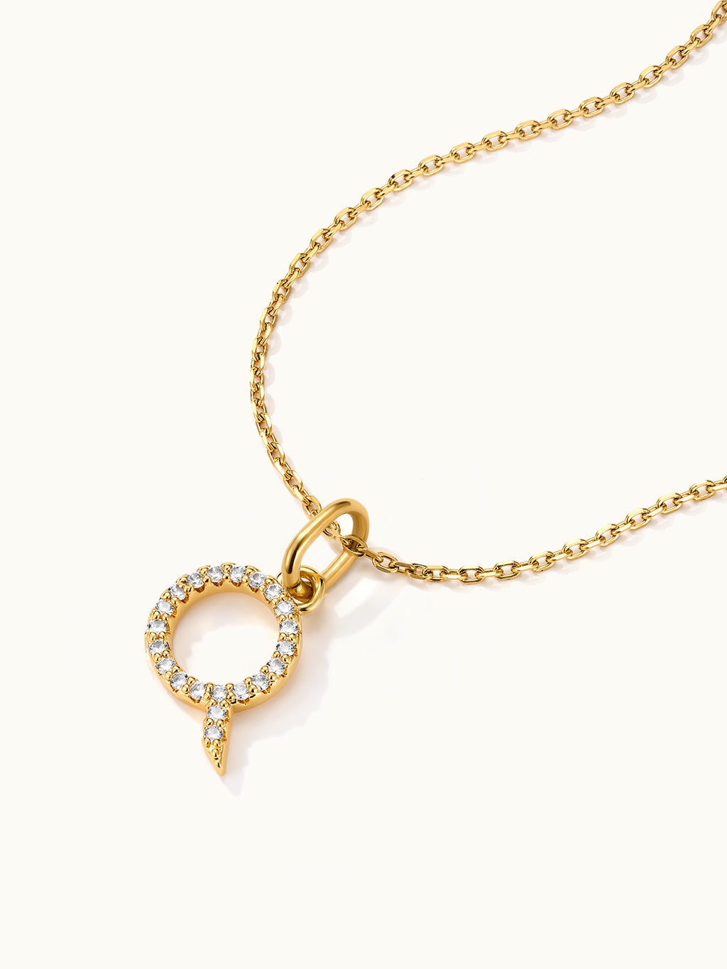 Diamond Pave Letter V Kette