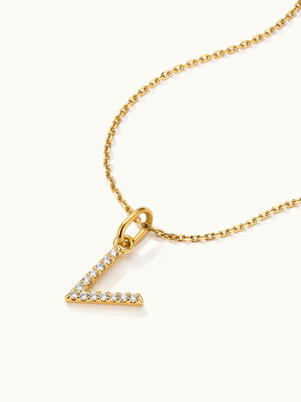 Diamond Pave Letter N Kette
