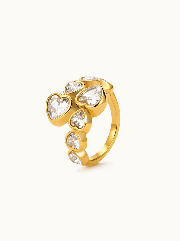 Rhinestone Heart Ring
