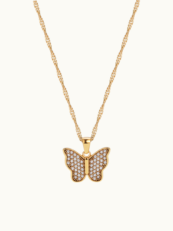 Zirkon Butterfly Kette