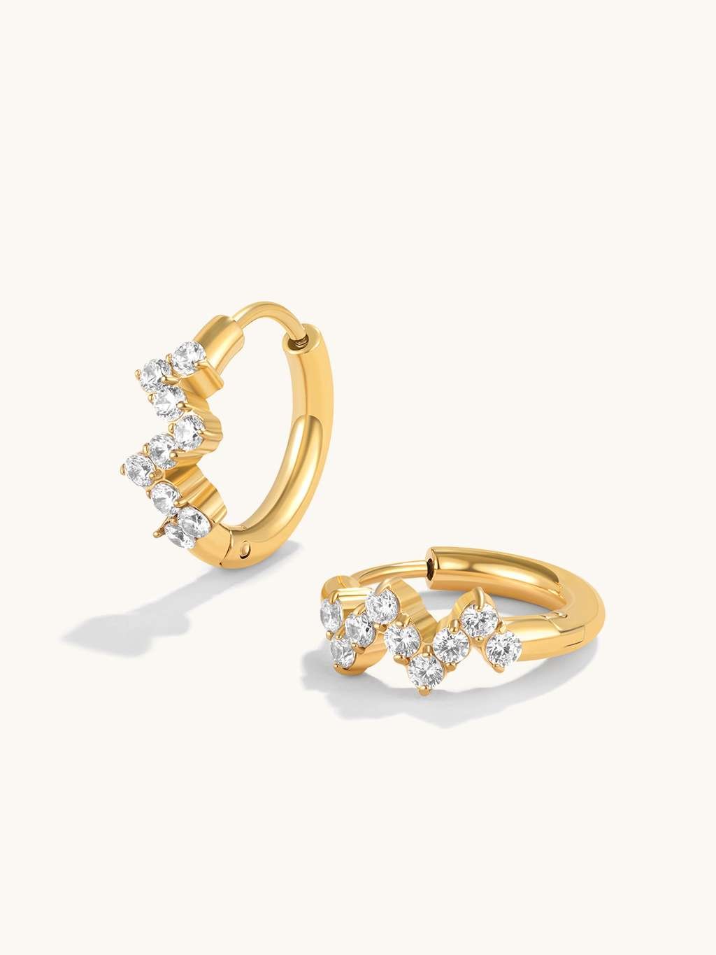 Wave Zircon Hoops