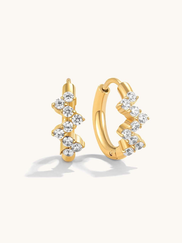Wave Zircon Hoops