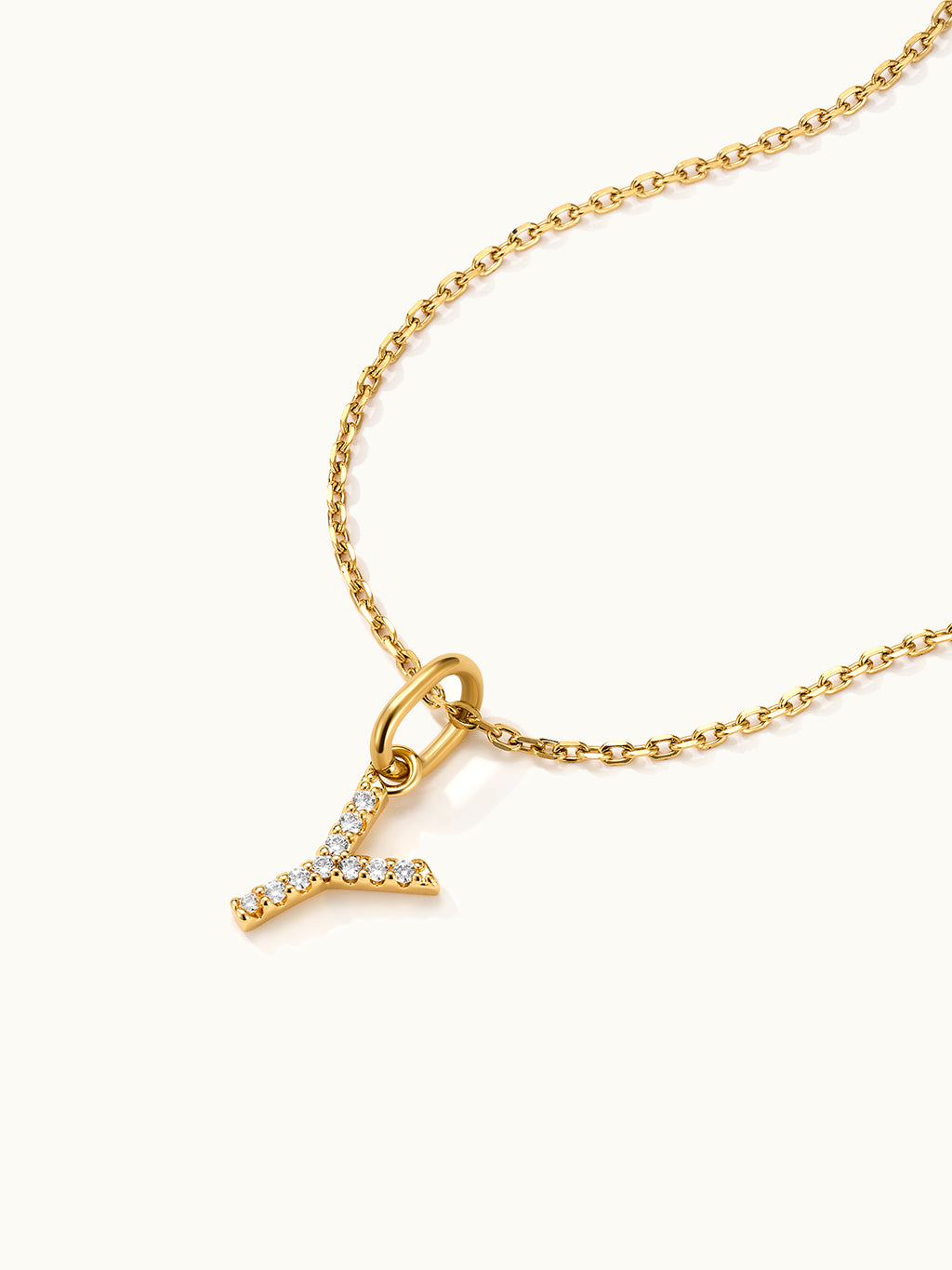 Diamond Pave Letter A Kette
