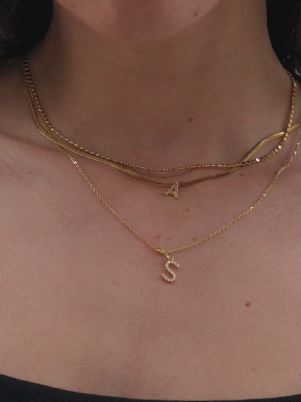 Diamond Pave Letter A Kette